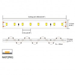 SAUNA LED-valonauha 5W/m 24V, IP65, max. 100°C – 2,5m kela